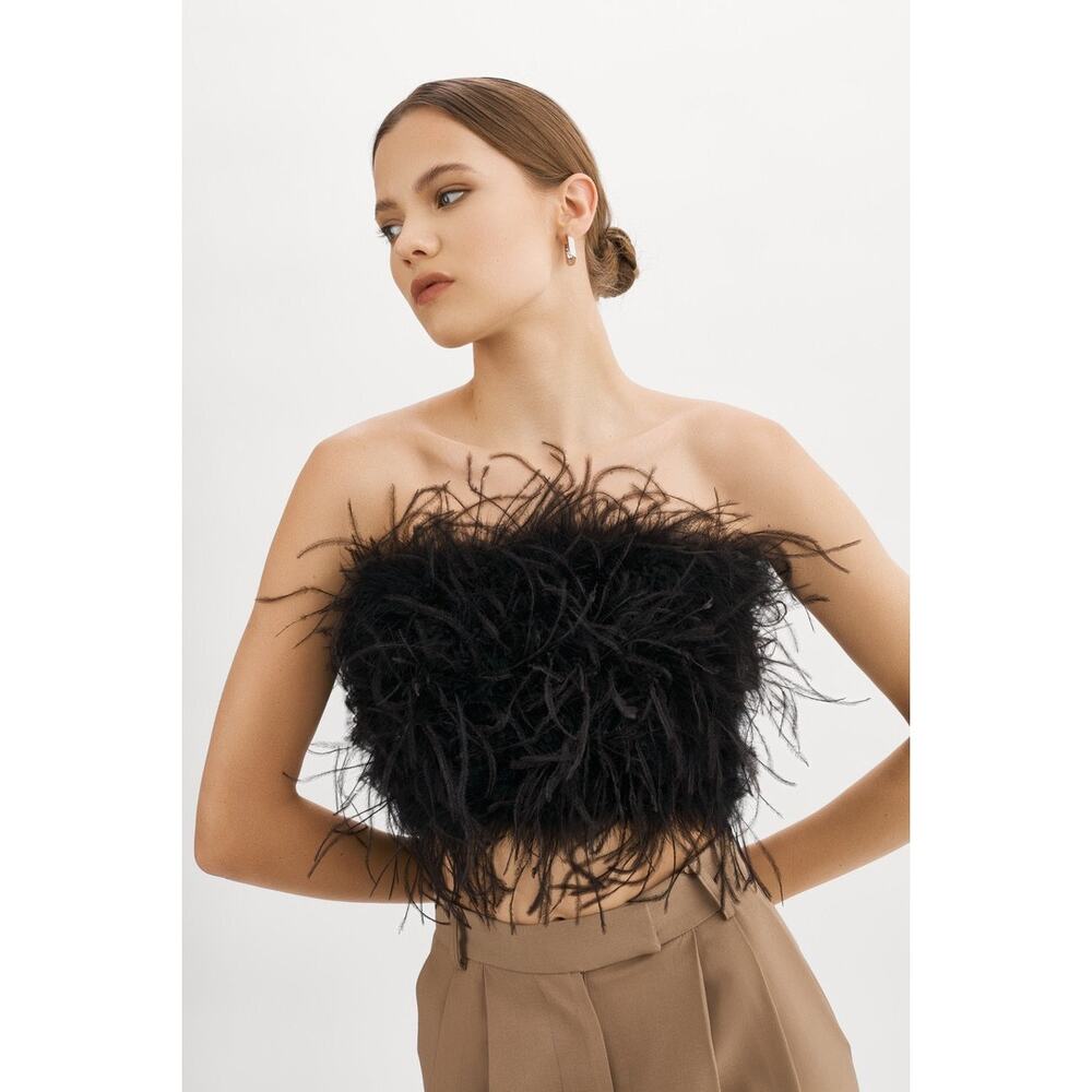 $295 Lamarque Zaina Feather Boustier Small